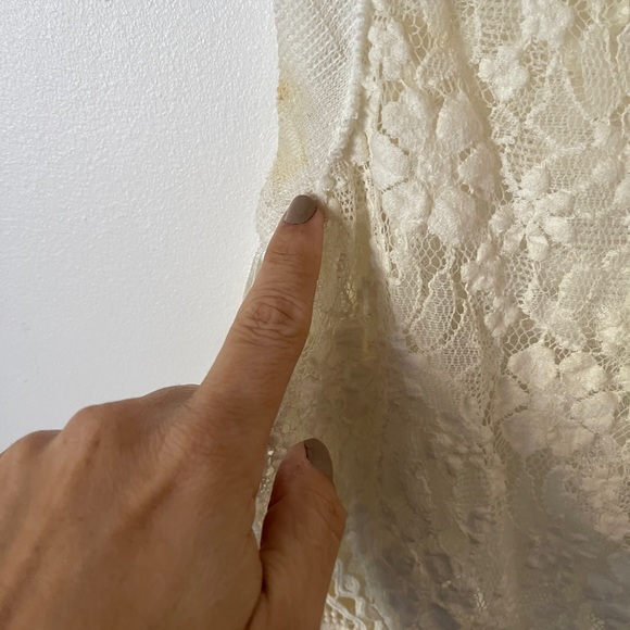 Free People Dark Bloom Open Back Ruffle Lace Tank Top Size S - Picture 8 of 12